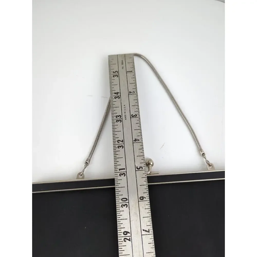 Elegant Black Clutch with Silver Accents - Picture 7 of 10